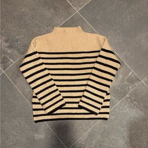 Rails Claudia sweater in a camel and ebony stripe